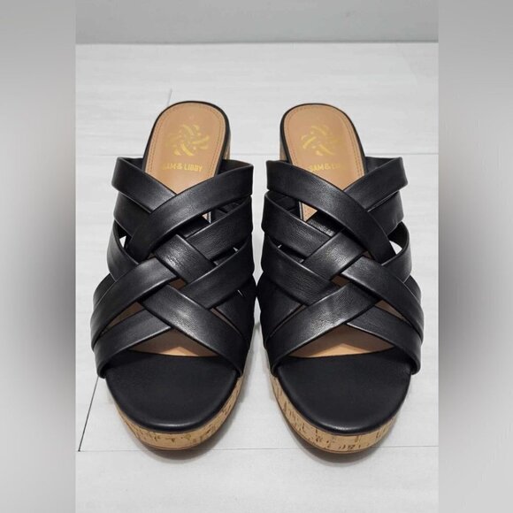 Sam & Libby Wedge Leather Sandals - Picture 4 of 9